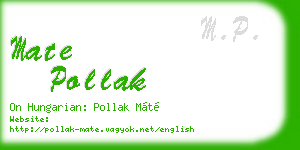 mate pollak business card
